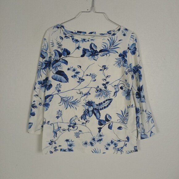 Talbots Tops - Talbot's Monkey Floral Top Blouse S Small Floral Career